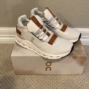 On Cloud Cloudnova Running Shoes White Pearl Brown